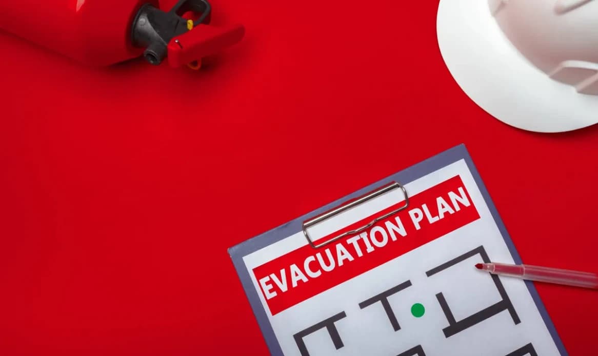 Emergency evacuation protocols training illustration