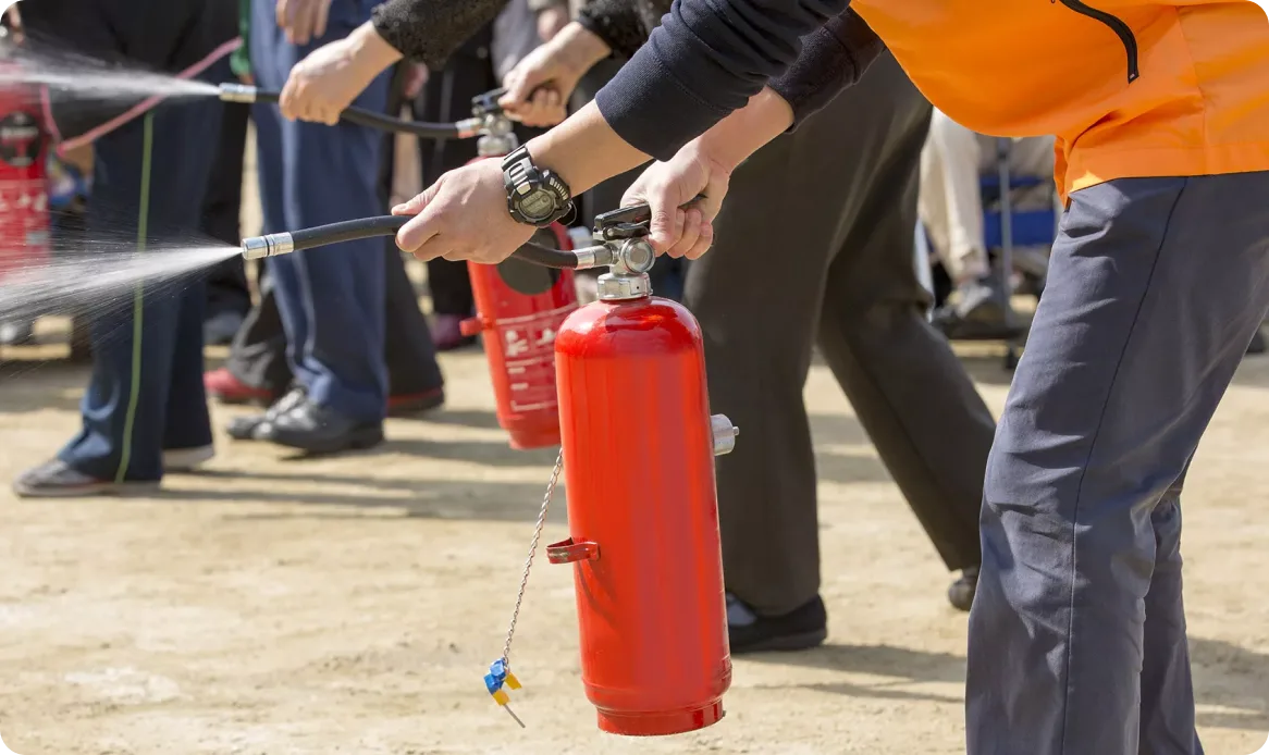 Firefighting training illustration