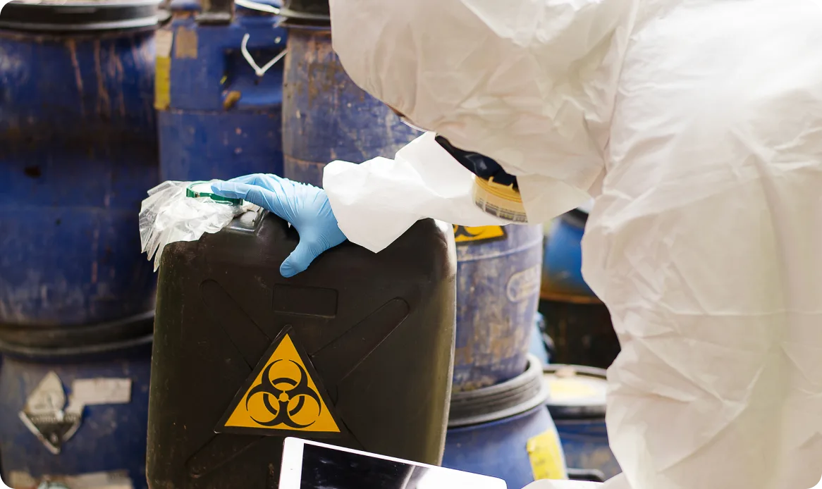 Handling hazardous materials training illustration